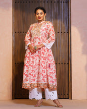 Load image into Gallery viewer, ETHNIC HIGH RANGE KURTI- RED PRINT
