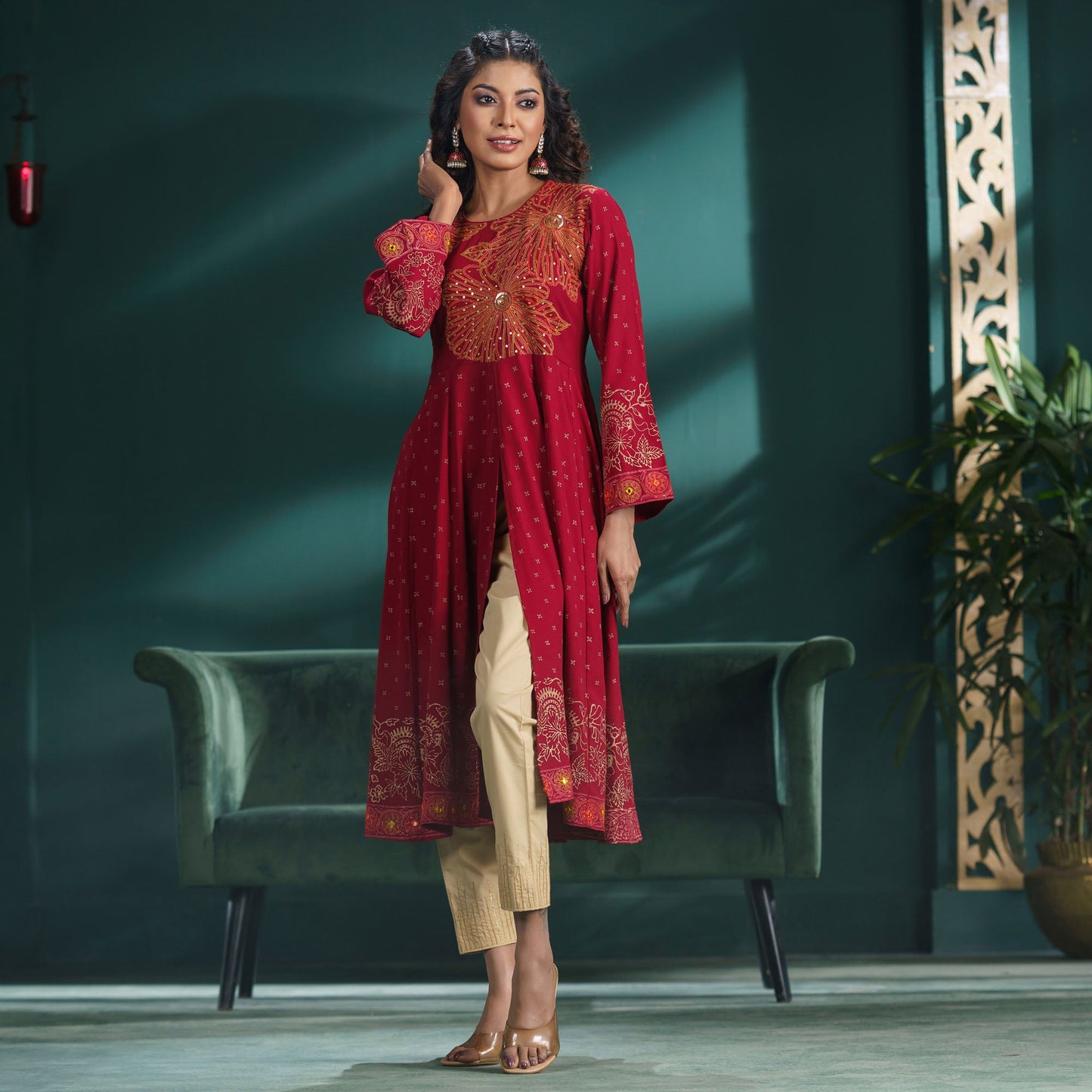 ETHNIC PREMIUM KURTI-MAROON