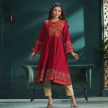 Load image into Gallery viewer, ETHNIC PREMIUM KURTI-MAROON
