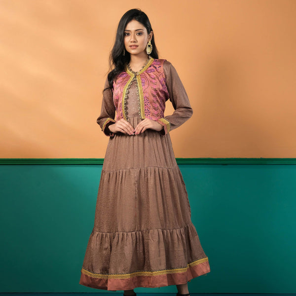 ETHNIC KURTI-BROWN