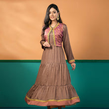 Load image into Gallery viewer, ETHNIC KURTI-BROWN
