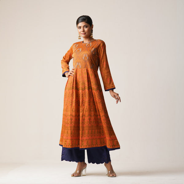 ETHNIC PREMIUM KURTI-MUSTARD