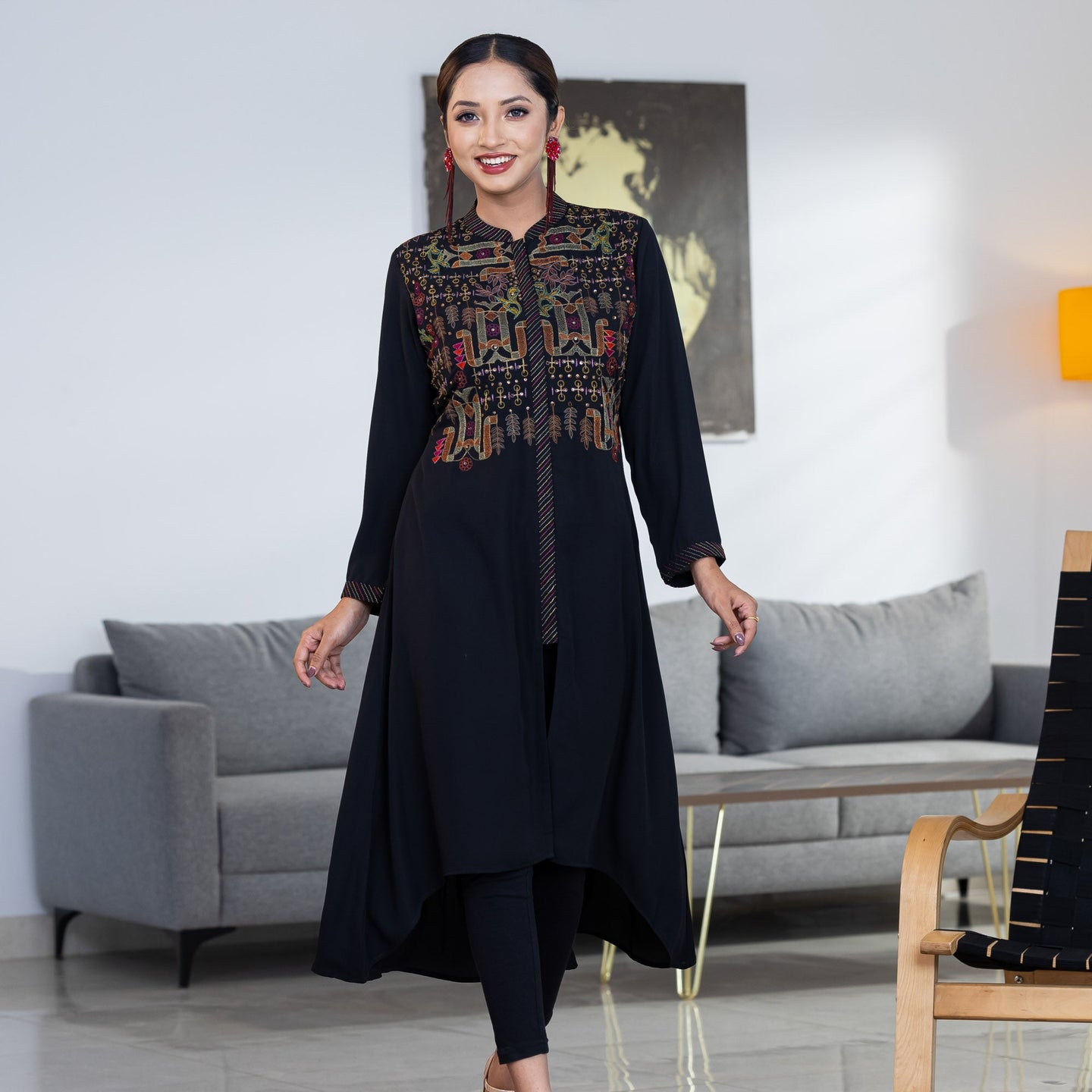 ETHNIC PREMIUM_KURTI-BLACK