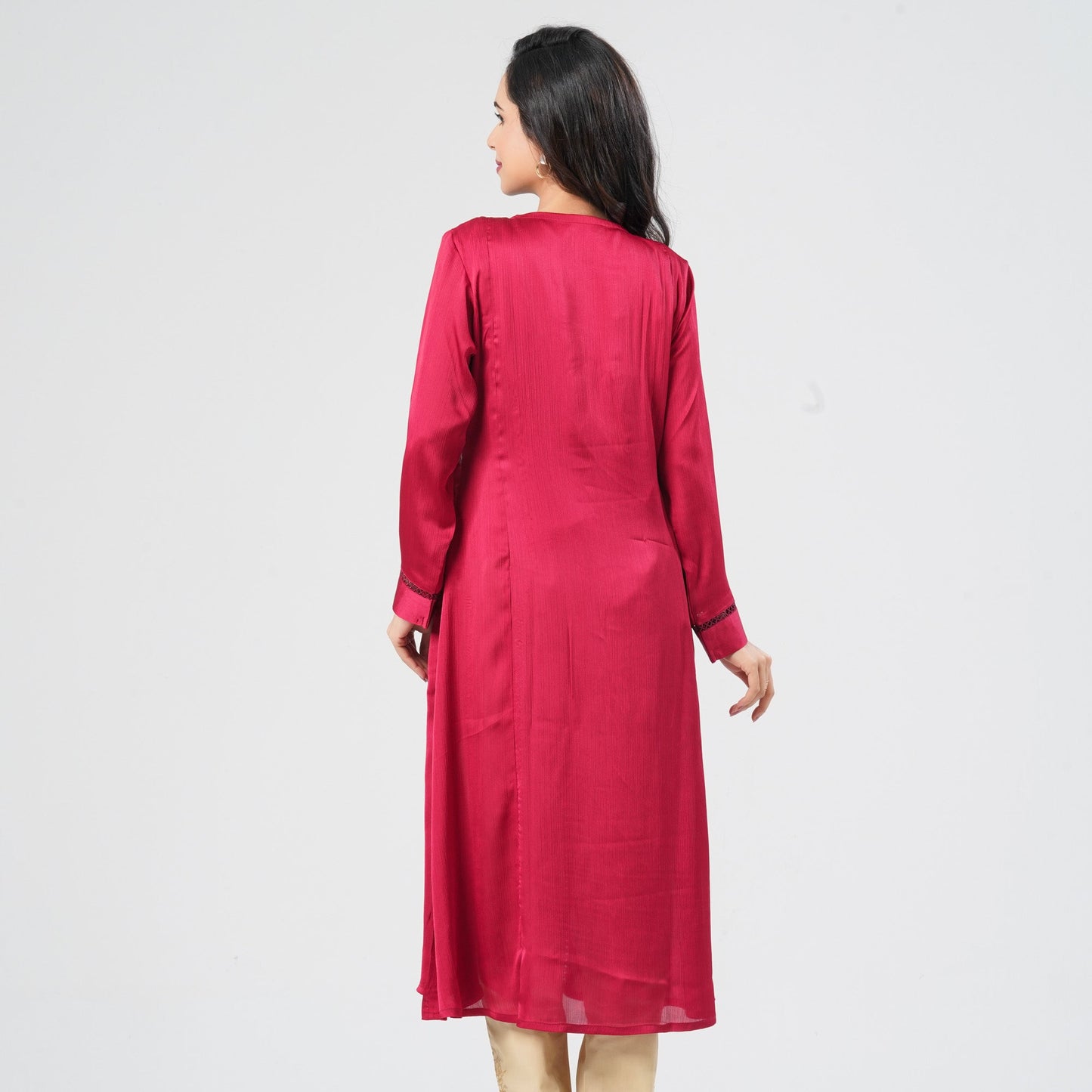 Women’s Maroon Silk Kurti
