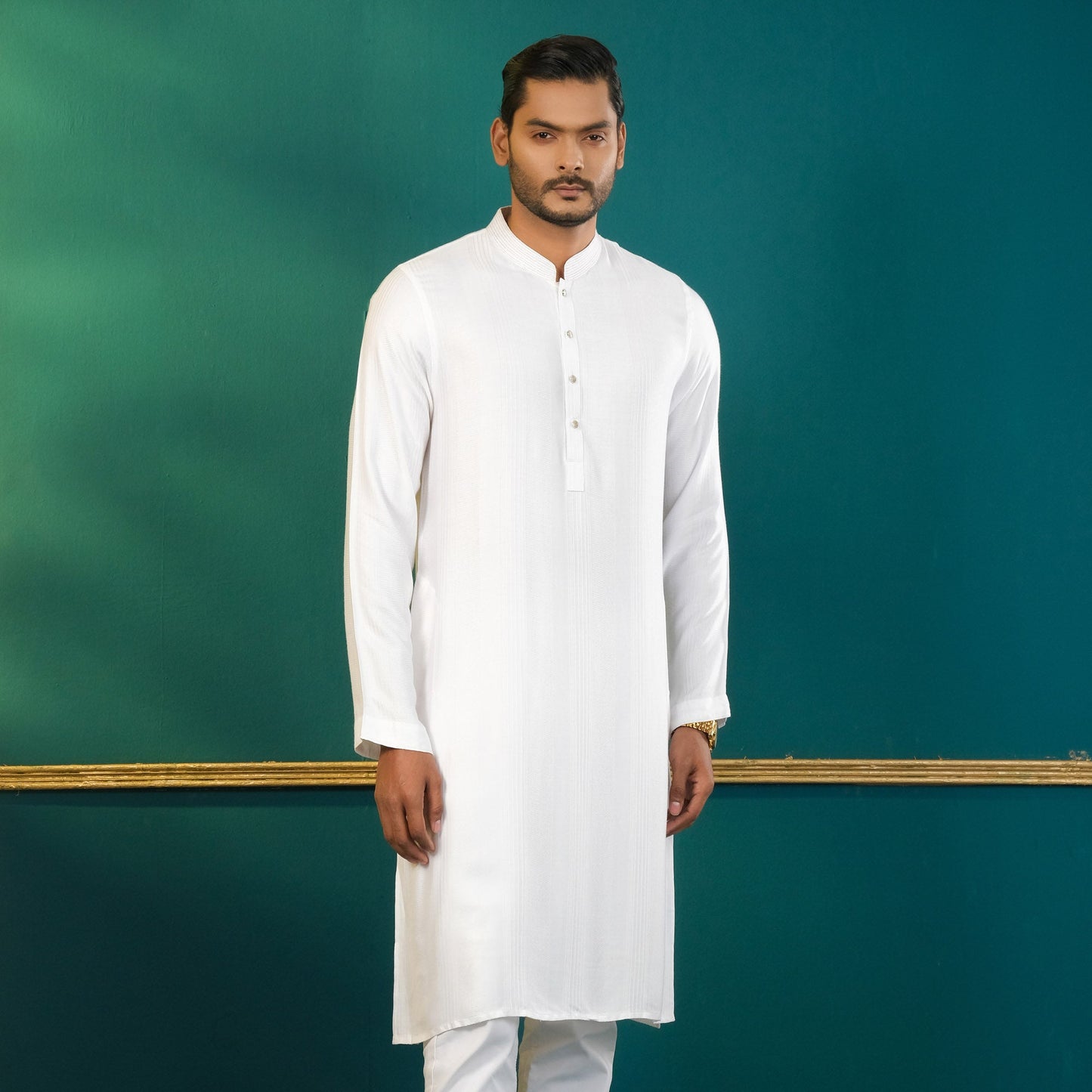 Men's White Basic Panjabi