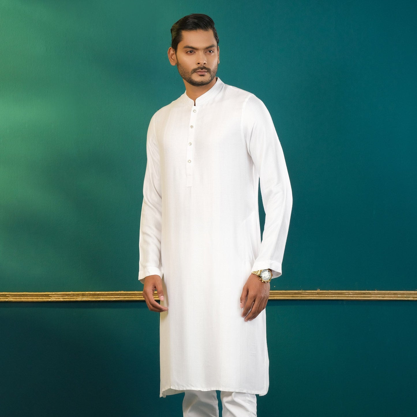 Men's White Basic Panjabi