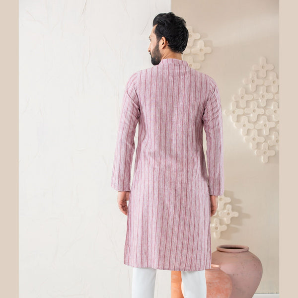 Men's Mauve Cotton Panjabi