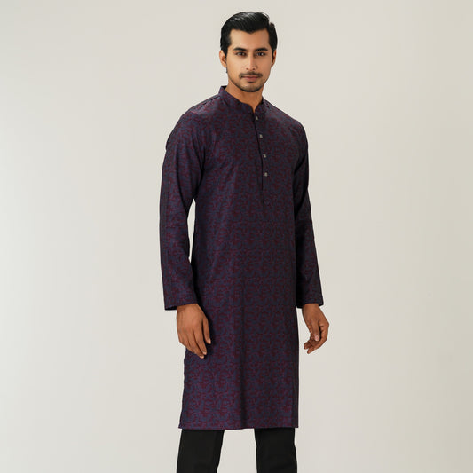 Mens Basic Maroon Panjabi