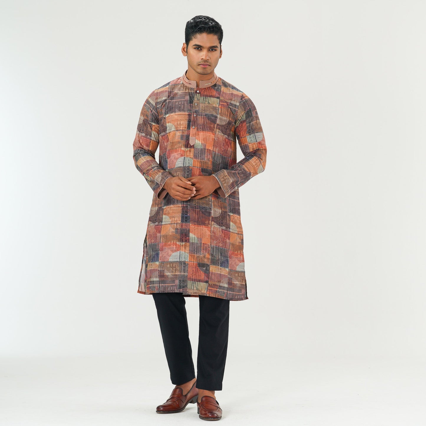 Mens Basic Panjabi Multicolor