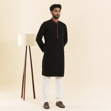 Load image into Gallery viewer, Men&#39;s Black Embroidery Panjabi
