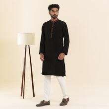 Load image into Gallery viewer, Men&#39;s Black Embroidery Panjabi
