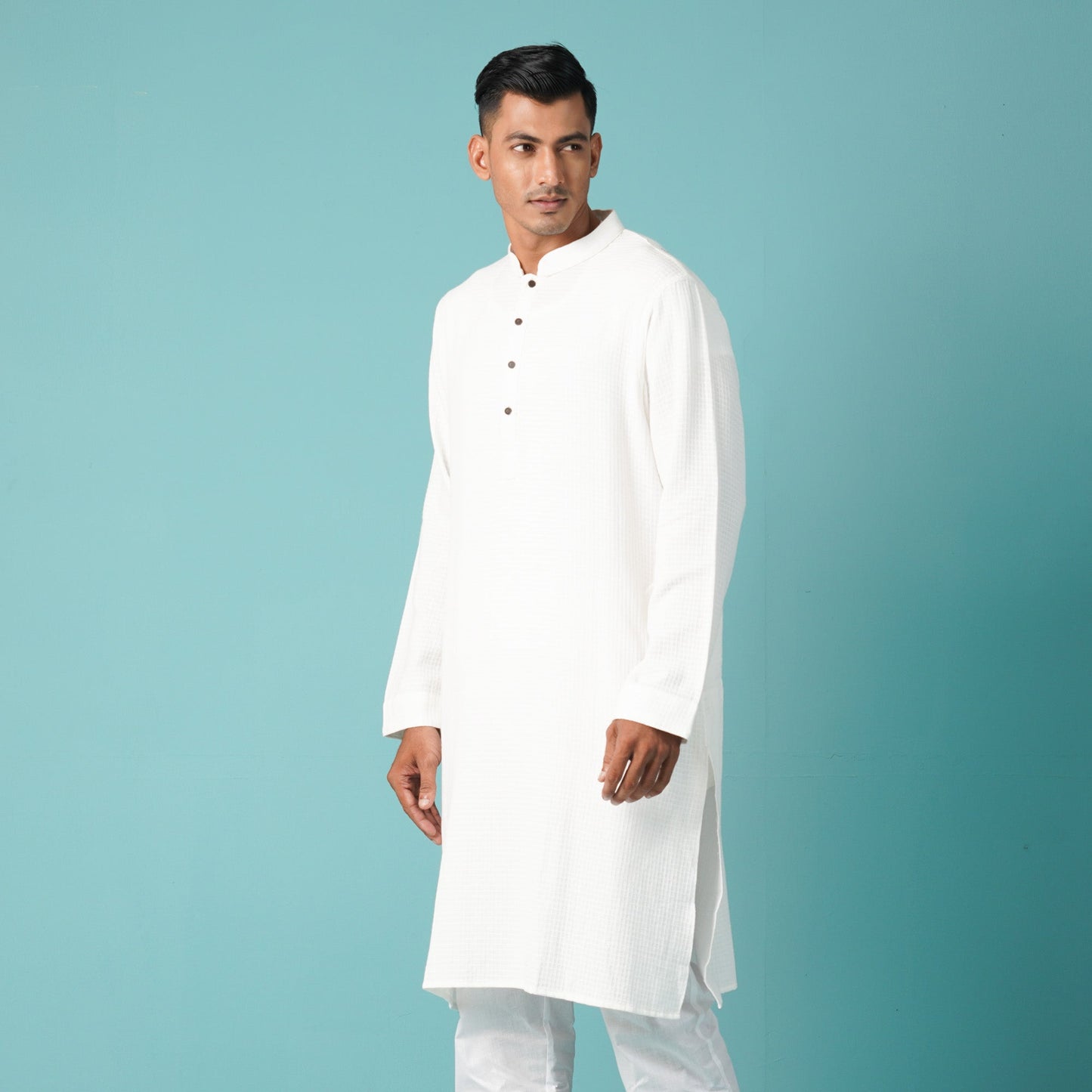 Mens Embroidery Panjabi-White