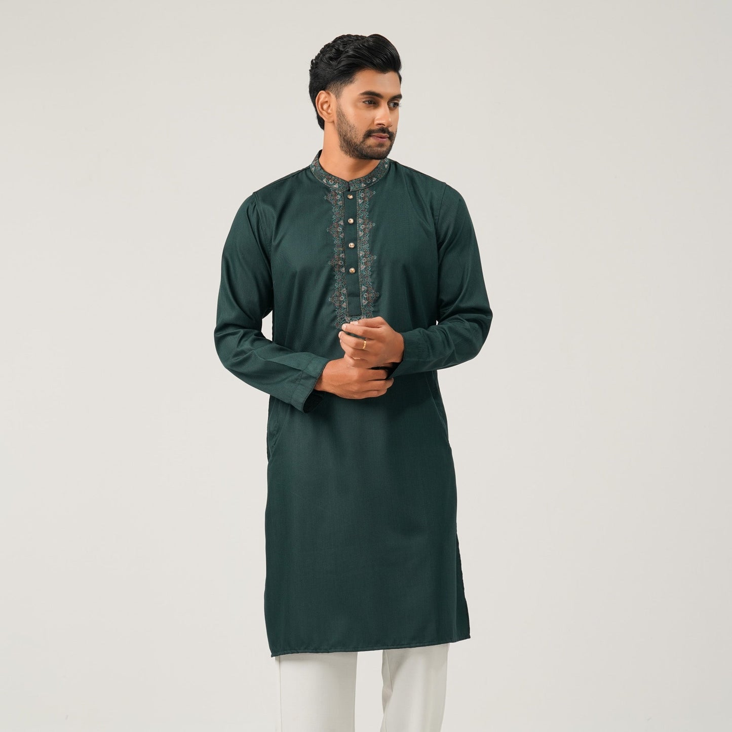 Mens Dark Green Panjabi