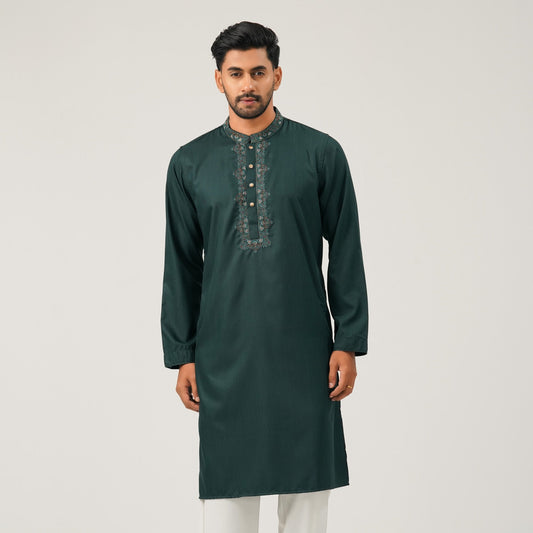 Mens Panjabi Dark Green