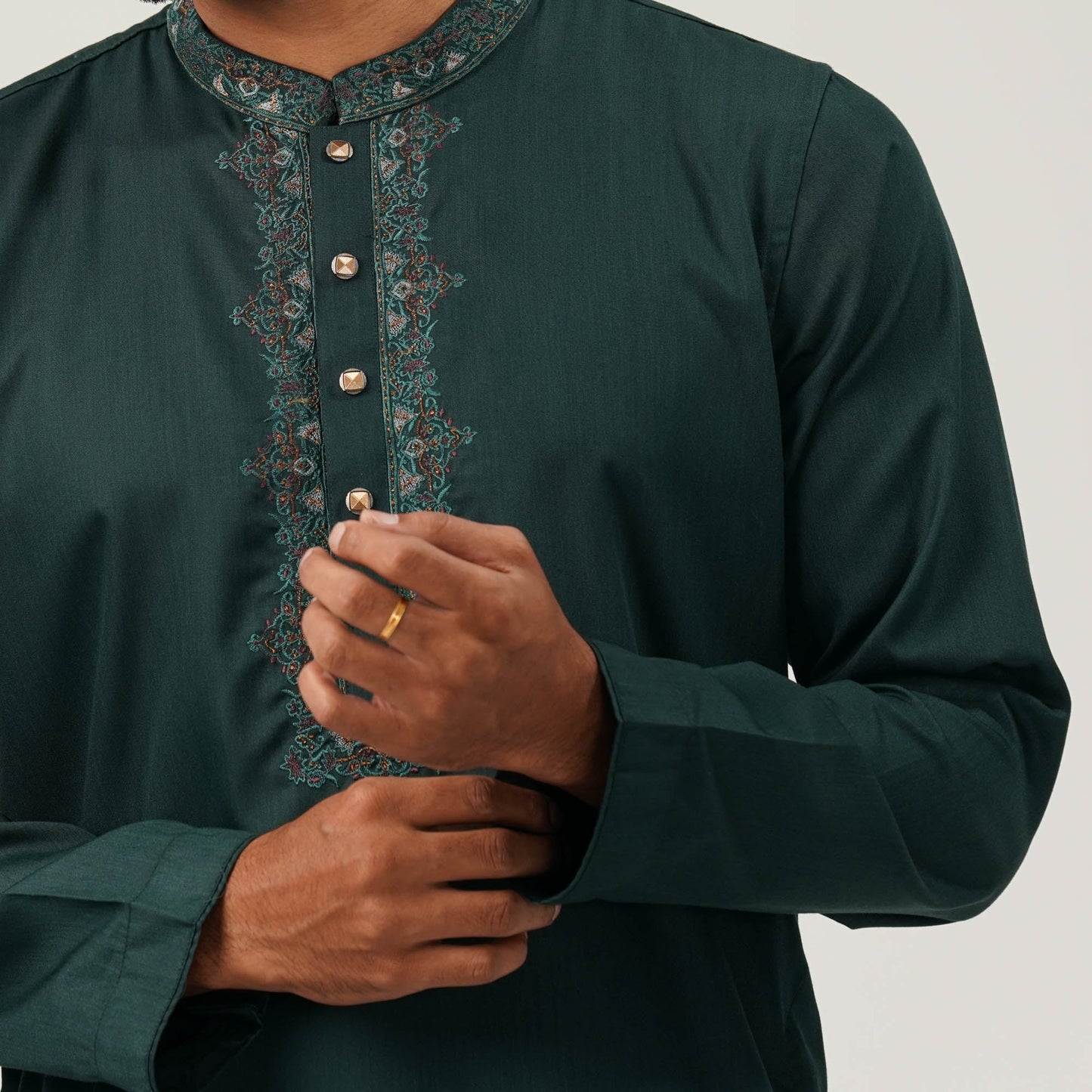 Mens Panjabi Dark Green