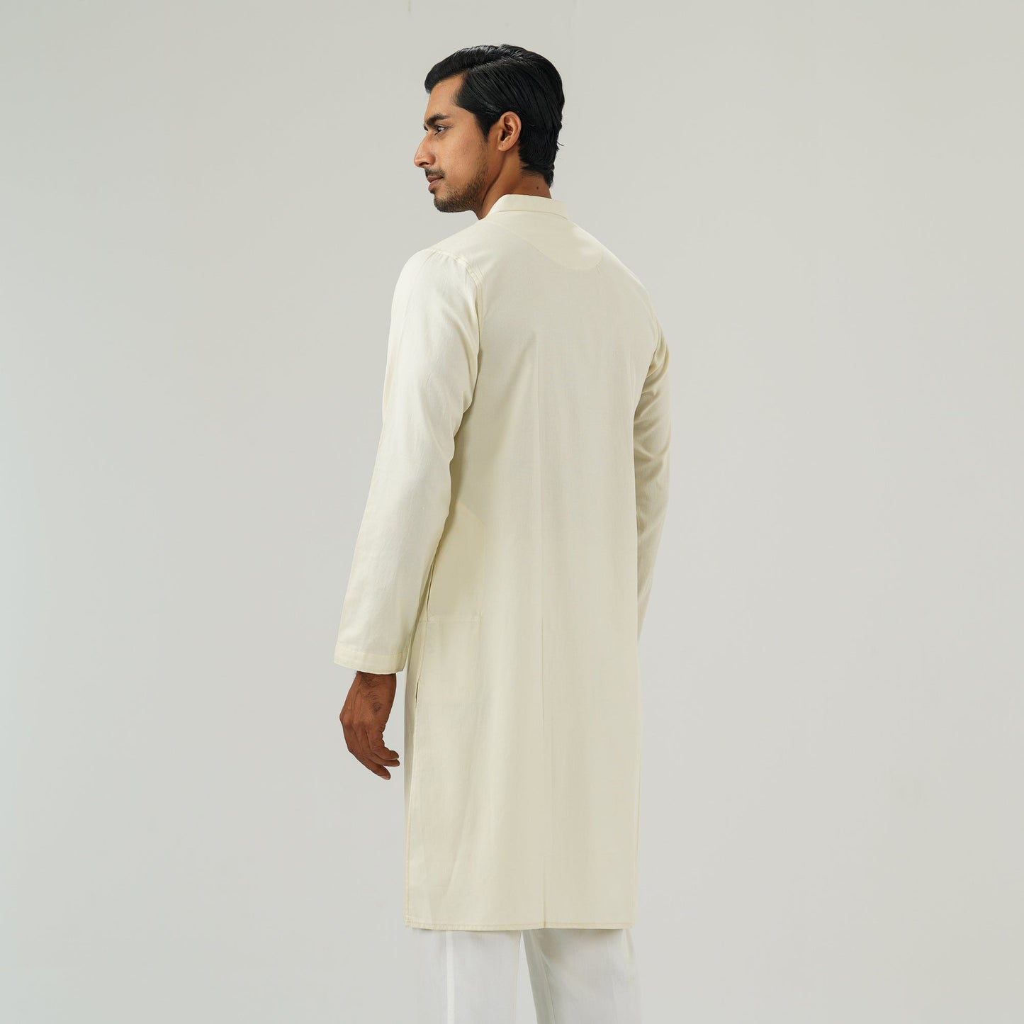 Mens Off White Embroidered Panjabi