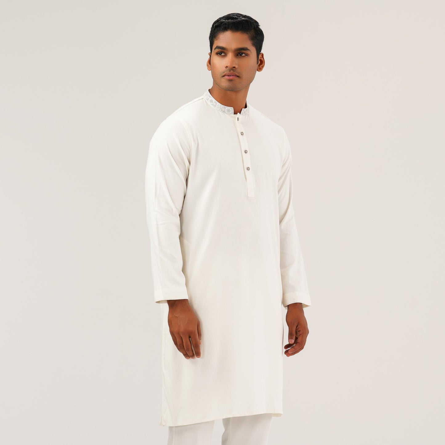 Mens White Karchupi Panjabi