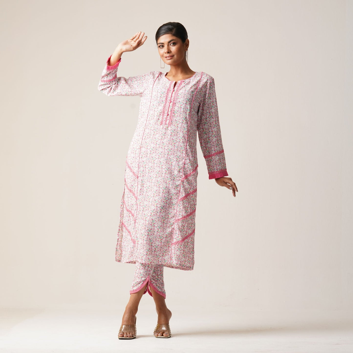 ETHNIC 2PCS-PINK PRINT