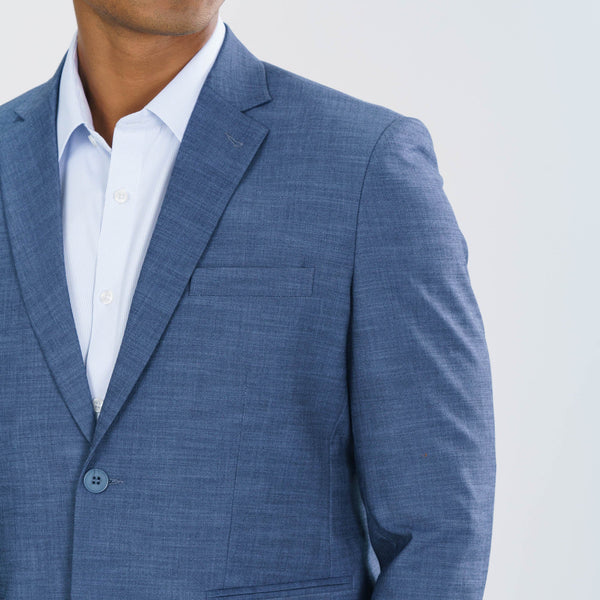 Men's Charcoal Blue Casual Blazer