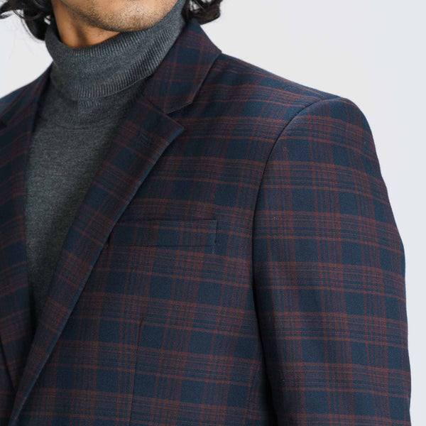 Men’s Navy Check Blazer