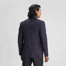 Load image into Gallery viewer, Men’s Navy Check Blazer
