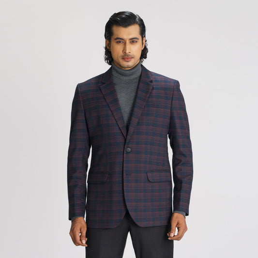 Mens Navy Check Blazer