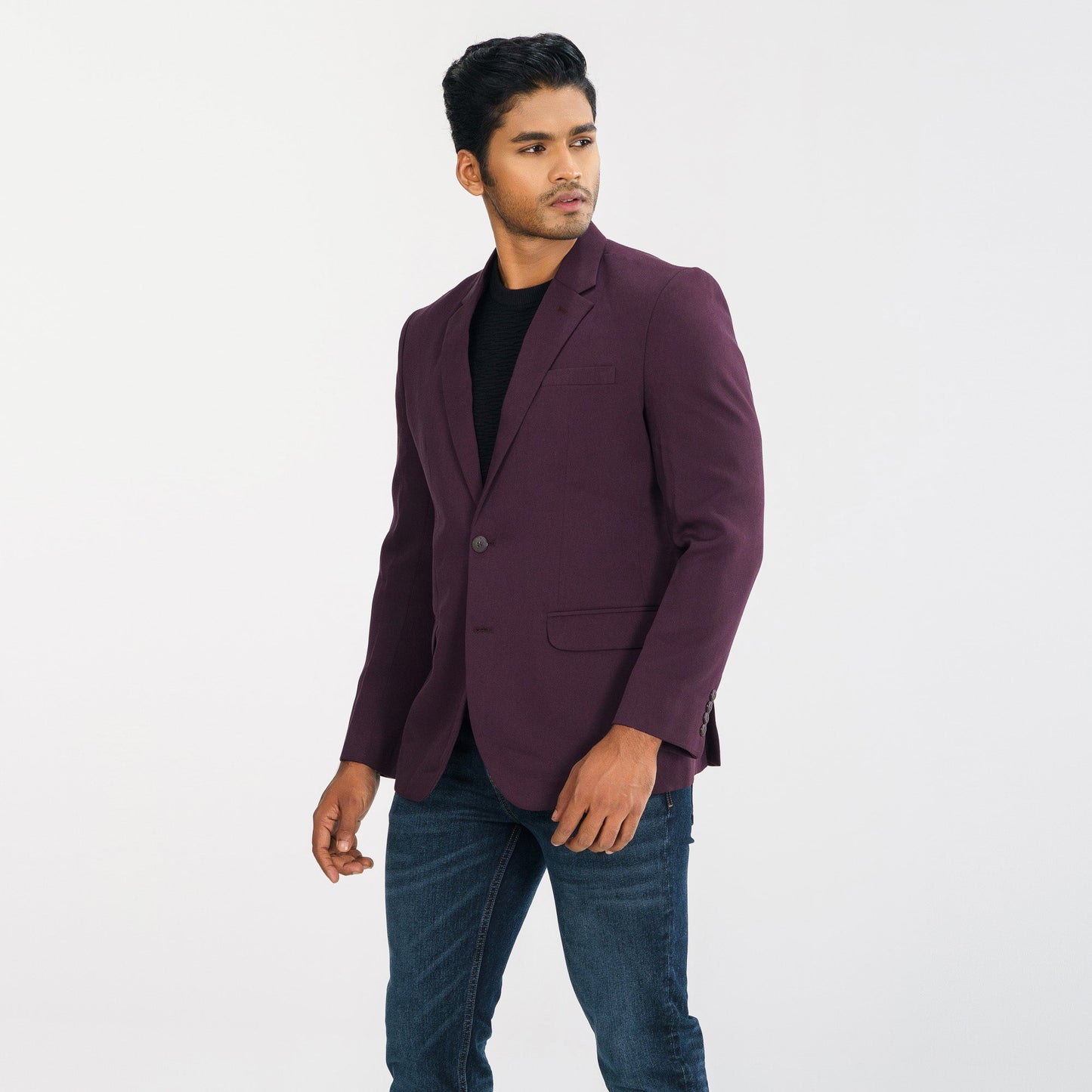 Mens Maroon Slim Fit Blazer
