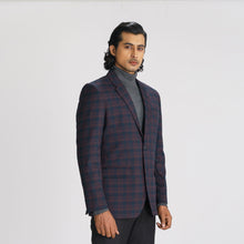 Load image into Gallery viewer, Men’s Navy Check Blazer
