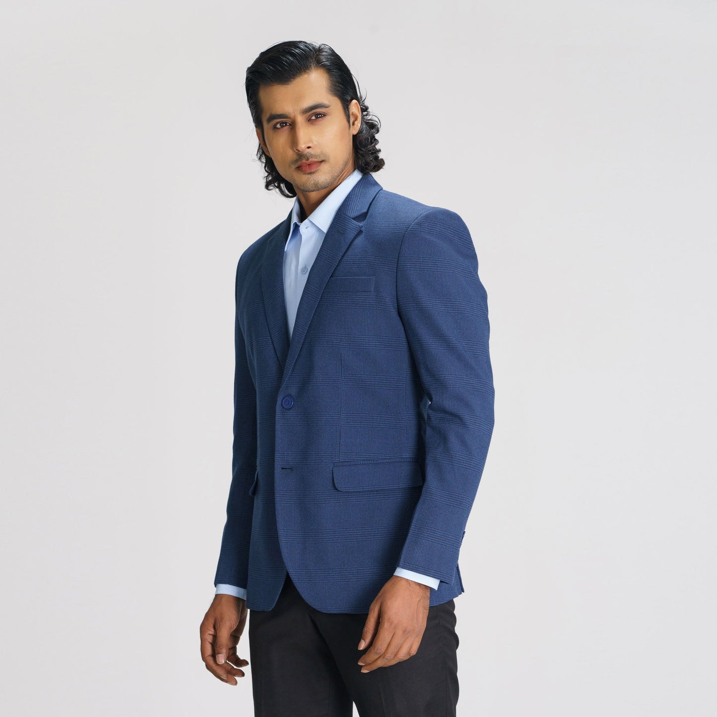 Mens Blue Slim Fit Blazer