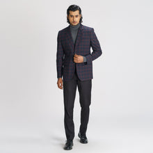 Load image into Gallery viewer, Men’s Navy Check Blazer
