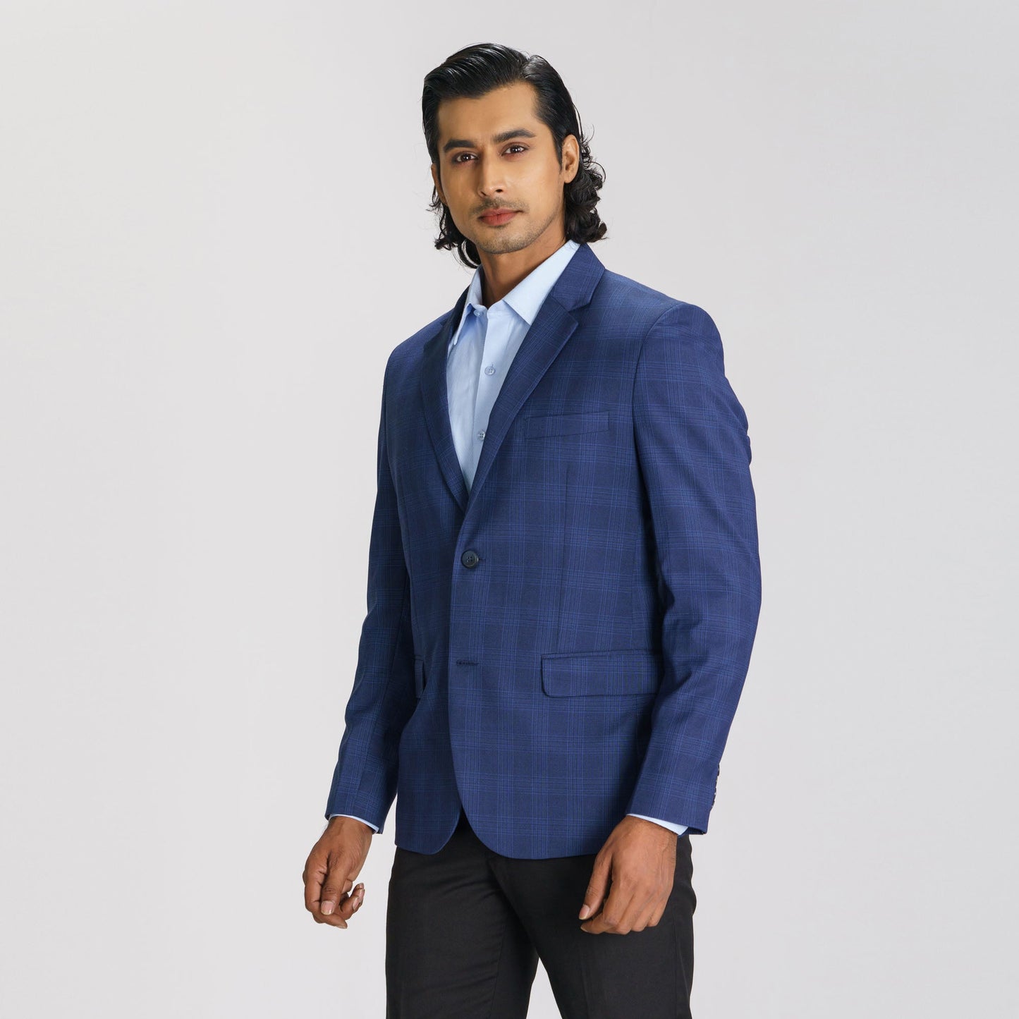 Mens Navy Blue Slim Fit Blazer