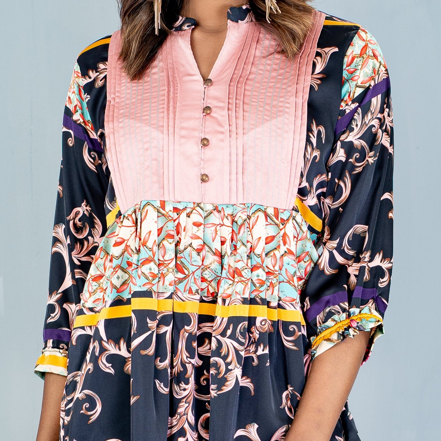 Ladies Kurti- Navy Print