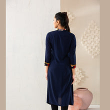 Load image into Gallery viewer, ETHNIC KURTI-NAVY
