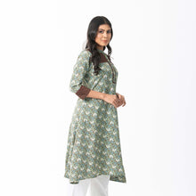 Load image into Gallery viewer, Women Coffee Pleated Kurti
