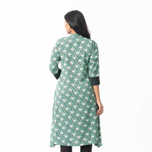 Load image into Gallery viewer, Women Green Pleated Kurti
