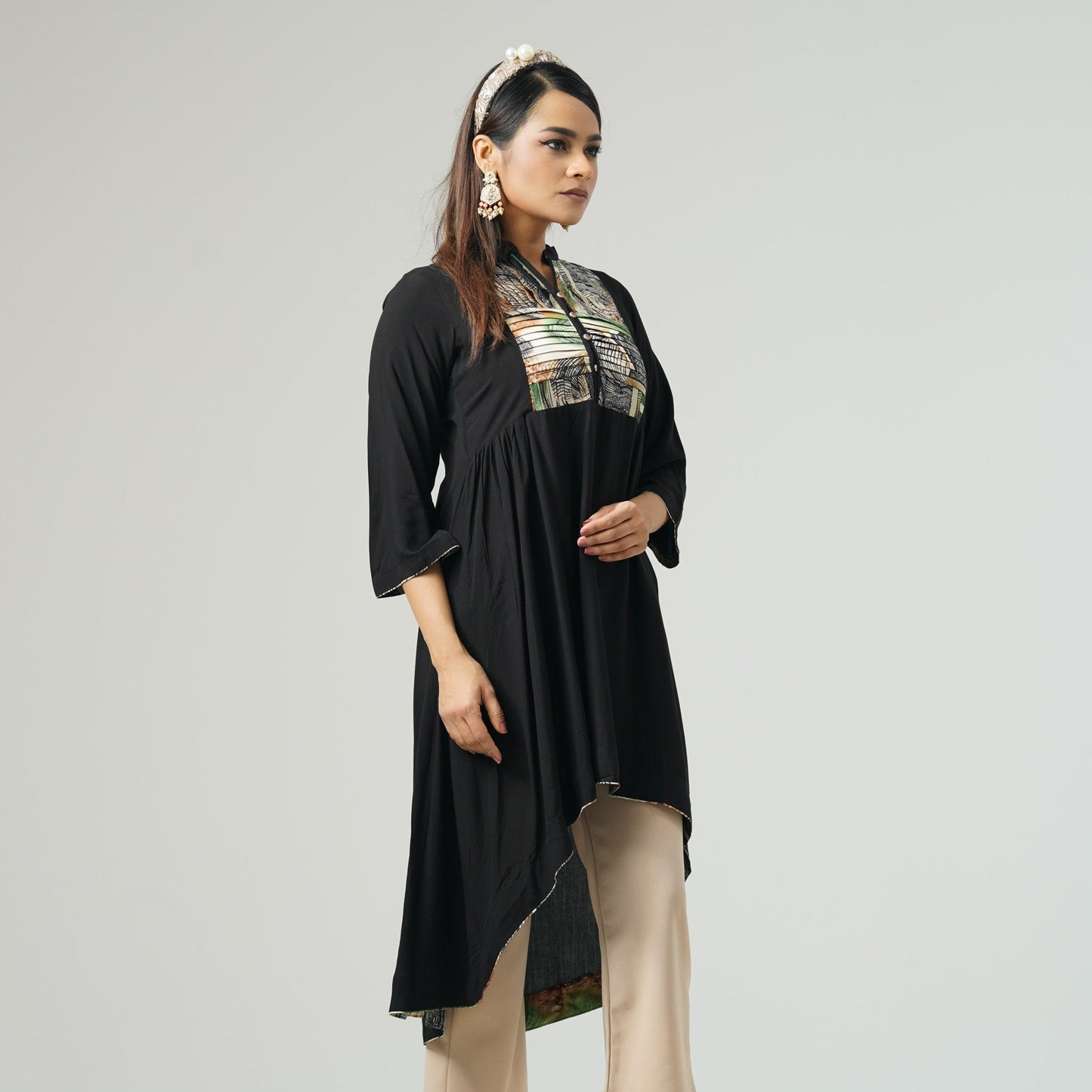 Womens Ethnic Black Kurti