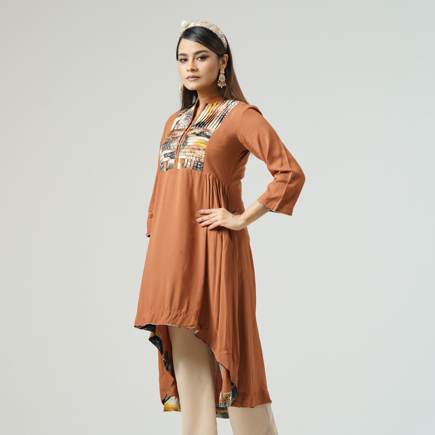 Womens Ethnic Coffee Kurti