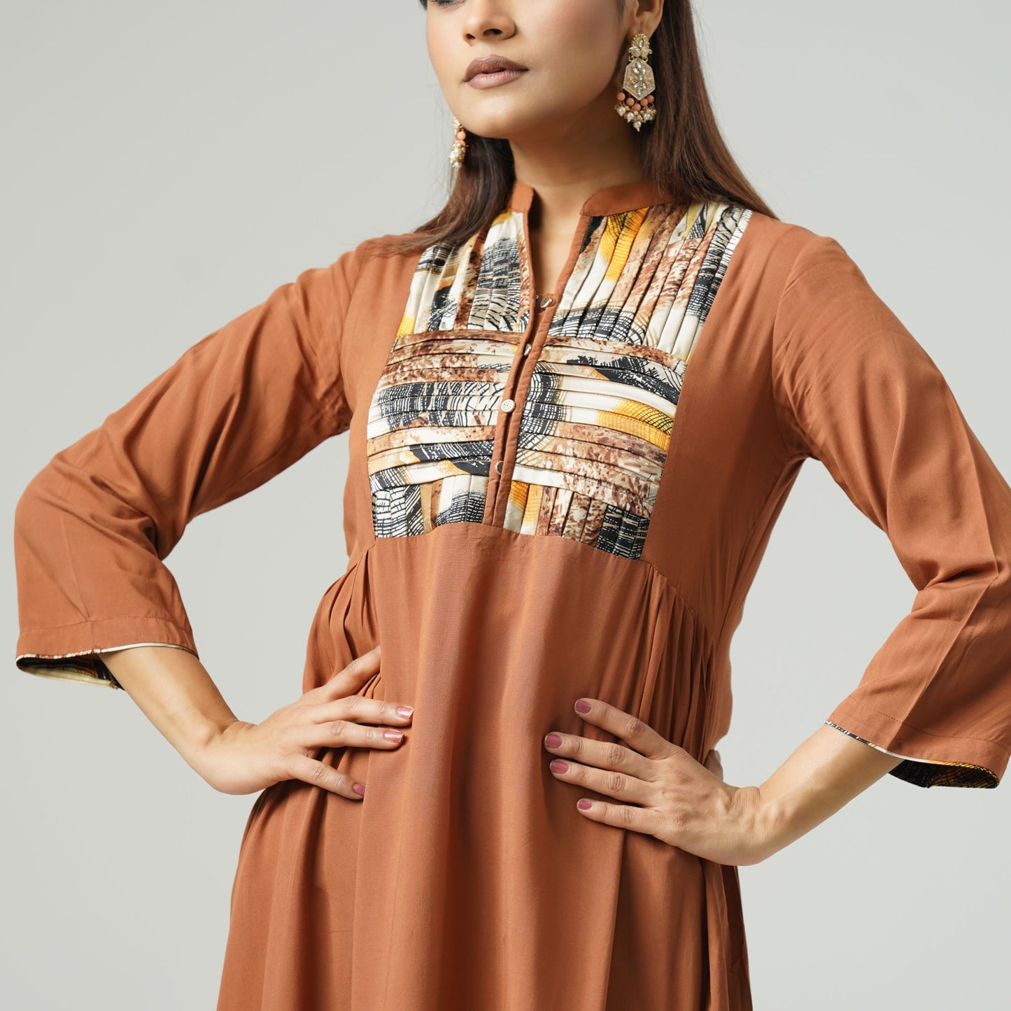 Womens Ethnic Coffee Kurti