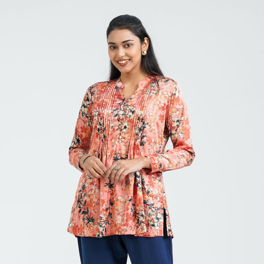 Women's Pink Blended Tunic