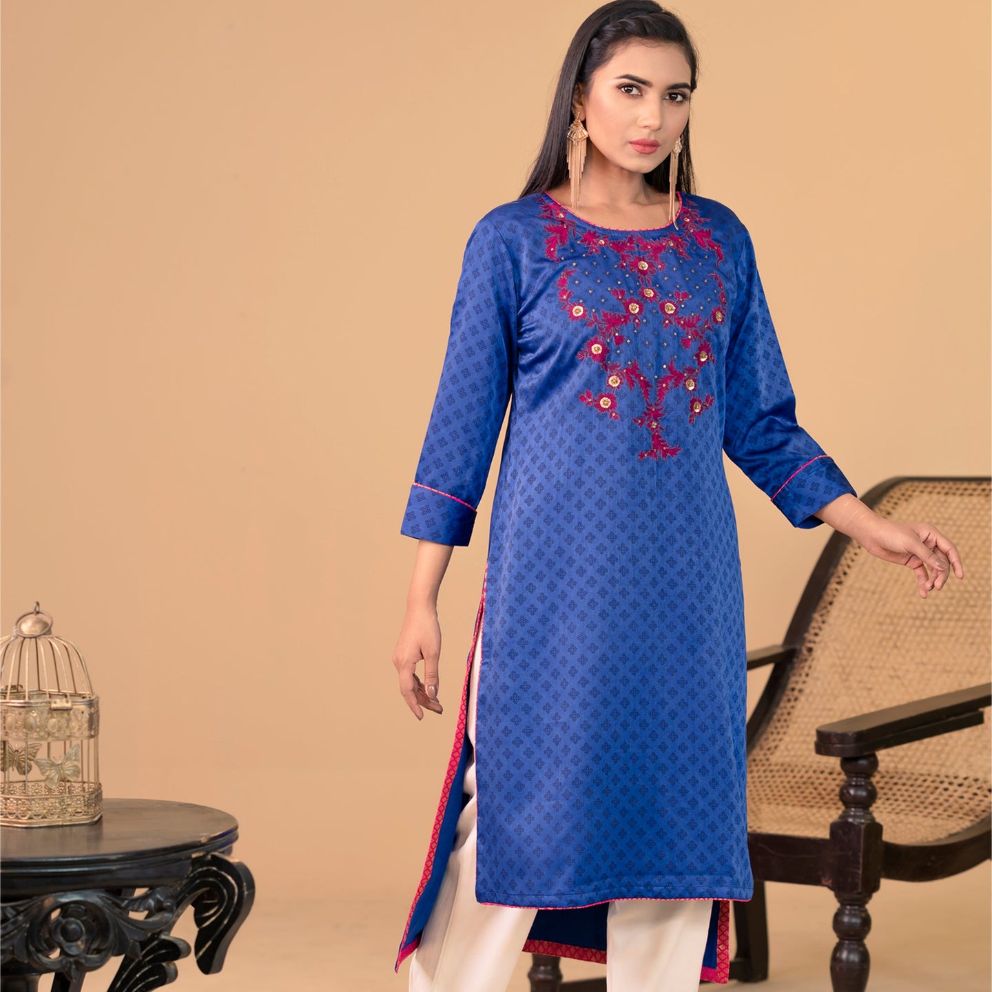 Ladies Kurti-Royal Blue