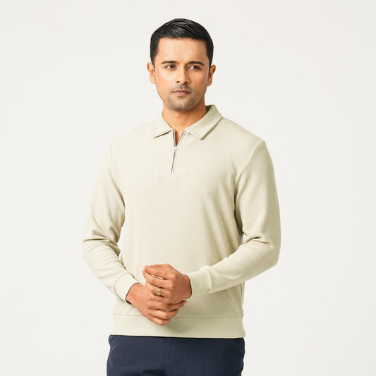 Mens Beige Polo T-Shirt