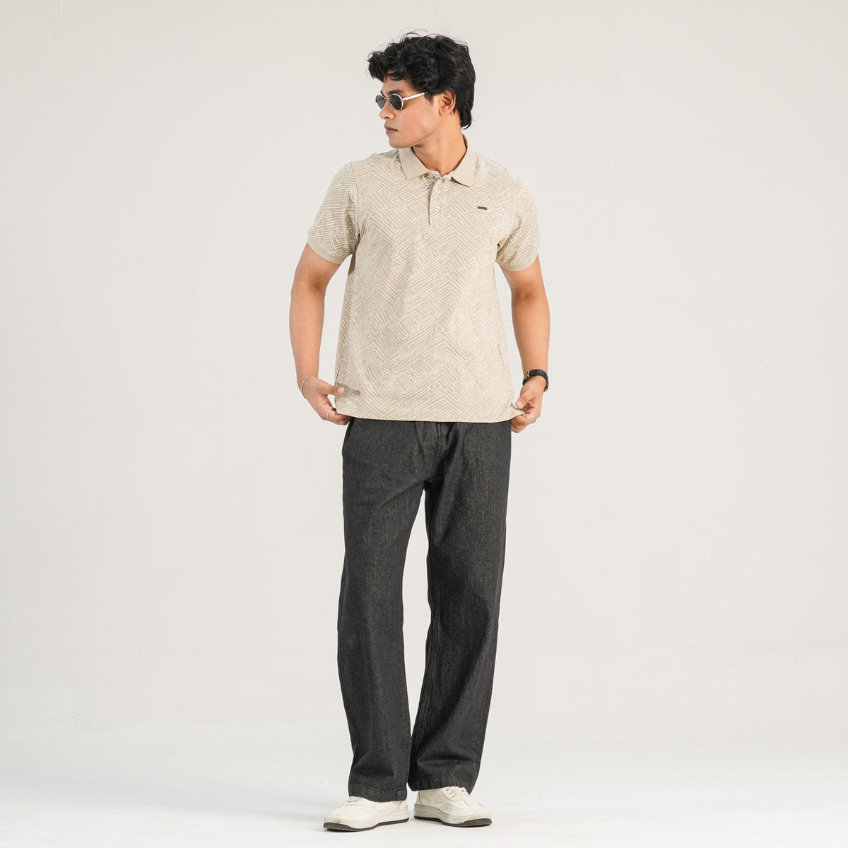 Mens Dark Beige Polo Shirt