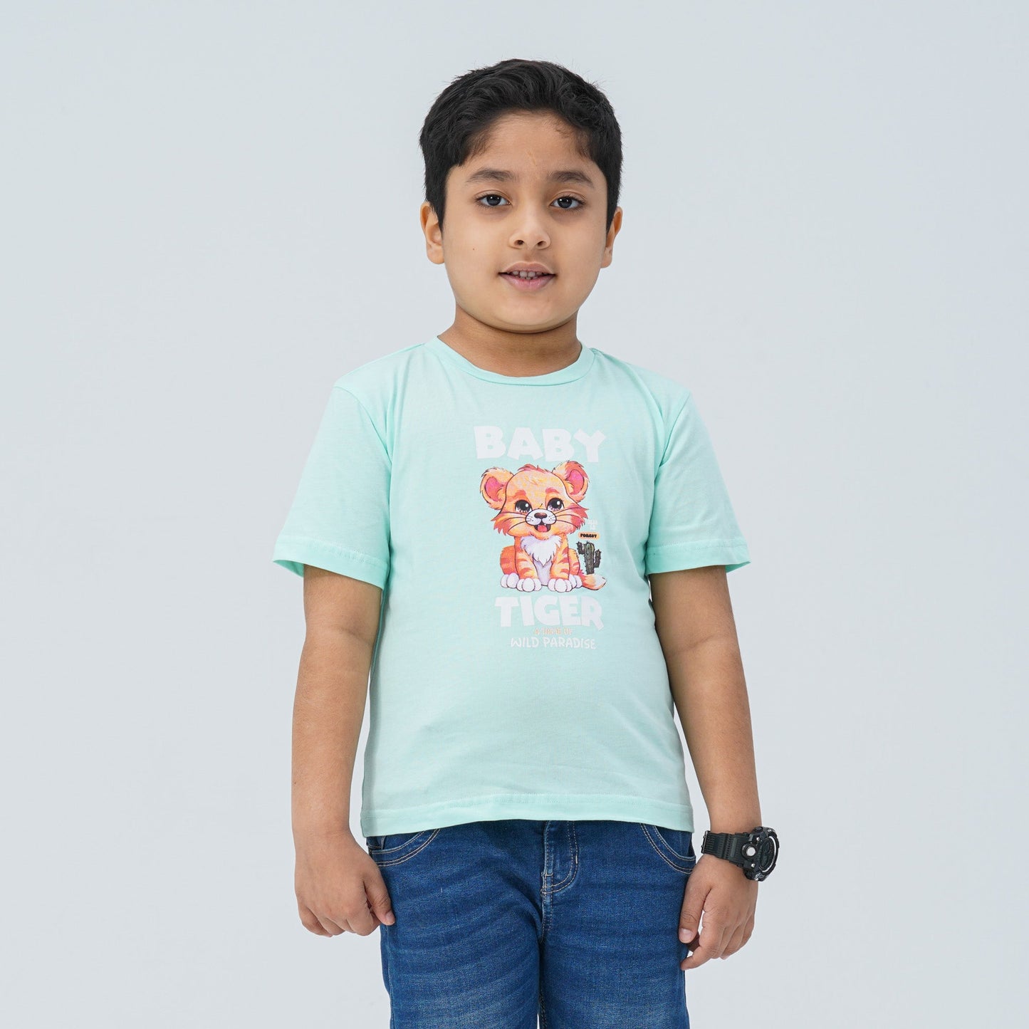 Baby Boy's Sky Blue Cotton T-Shirt