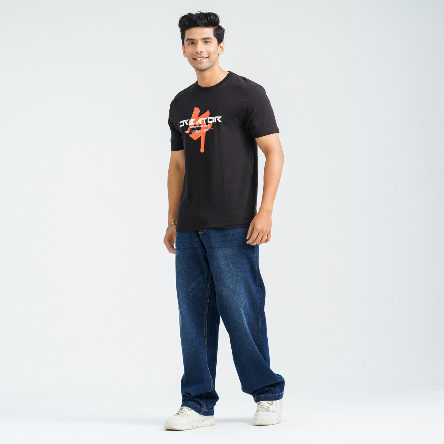 Men's Black Cotton T-Shirt