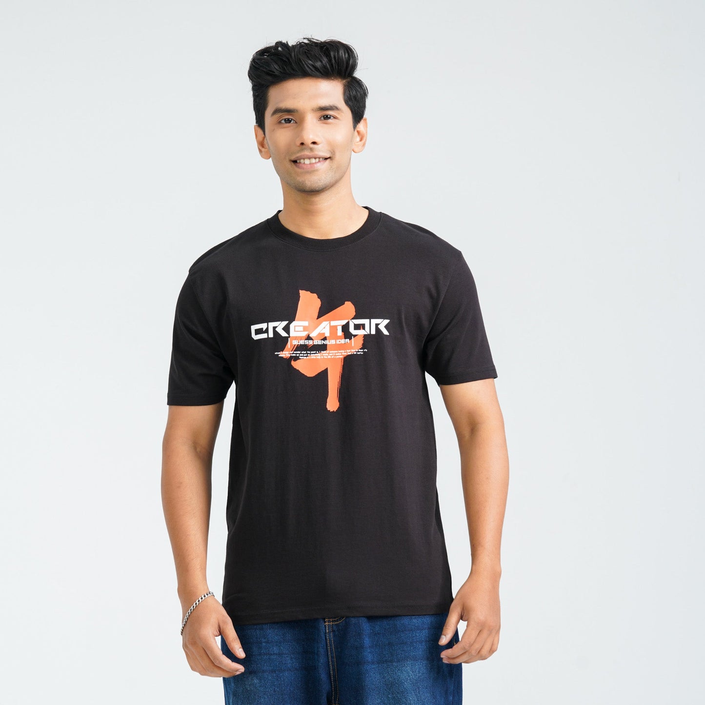 Men's Black Cotton T-Shirt