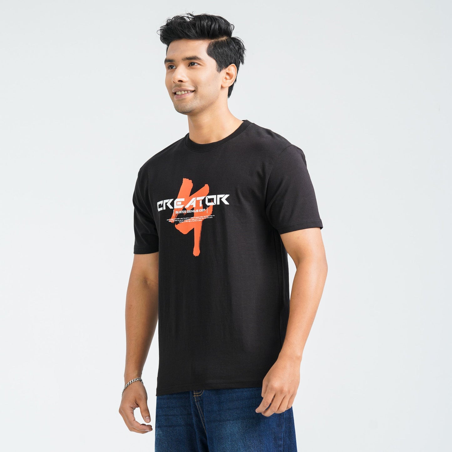 Men's Black Cotton T-Shirt