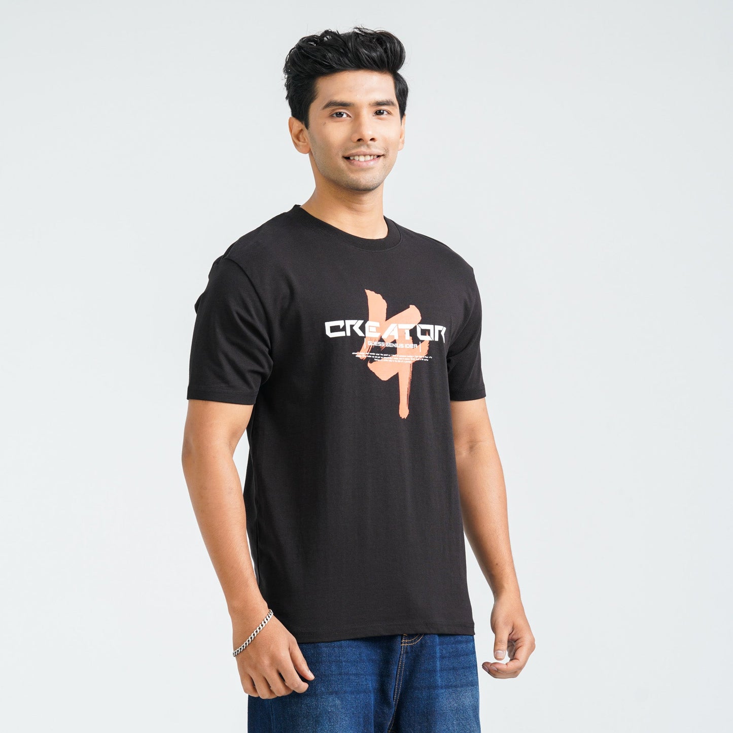 Men's Black Cotton T-Shirt