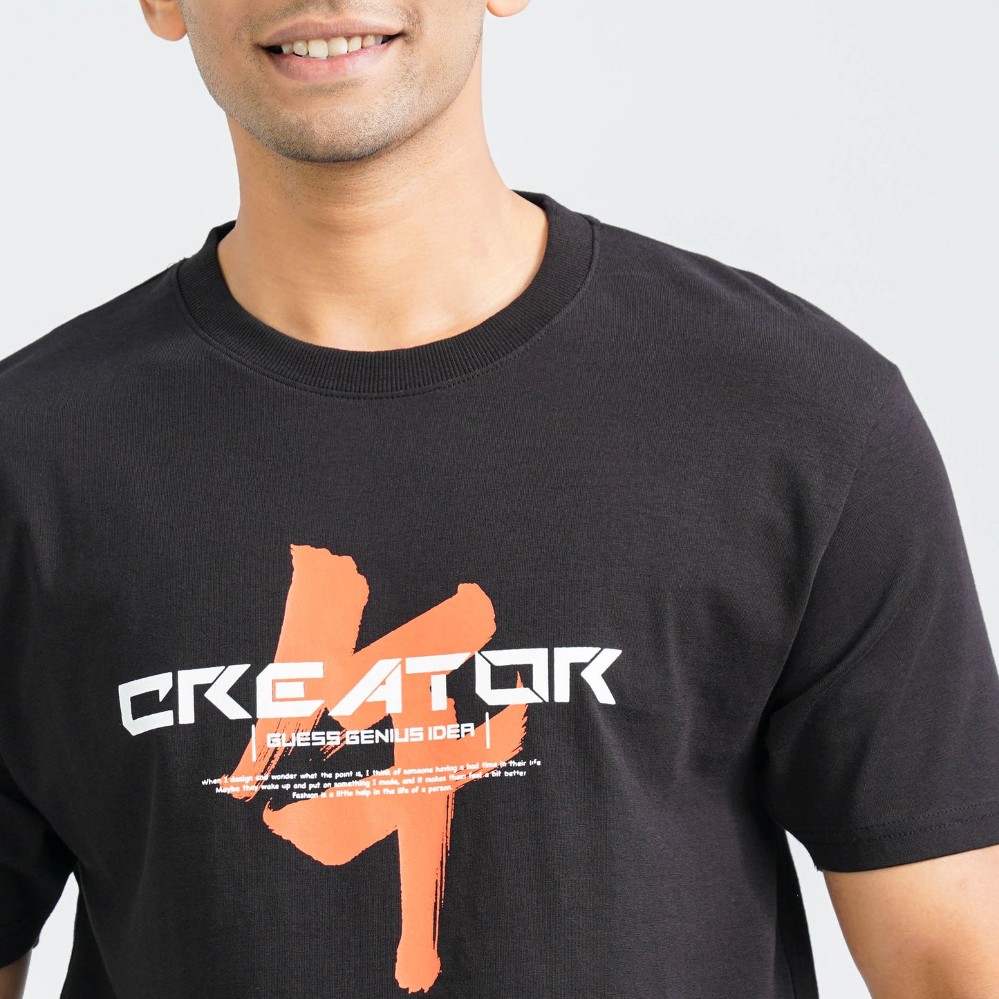 Men's Black Cotton T-Shirt