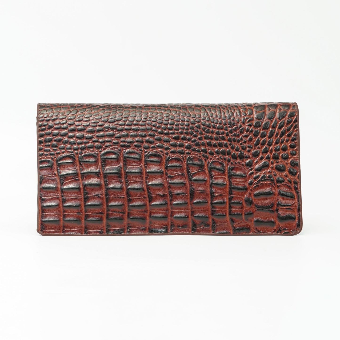 Menâ€™s Brown Crocodile Texture Leather Wallet