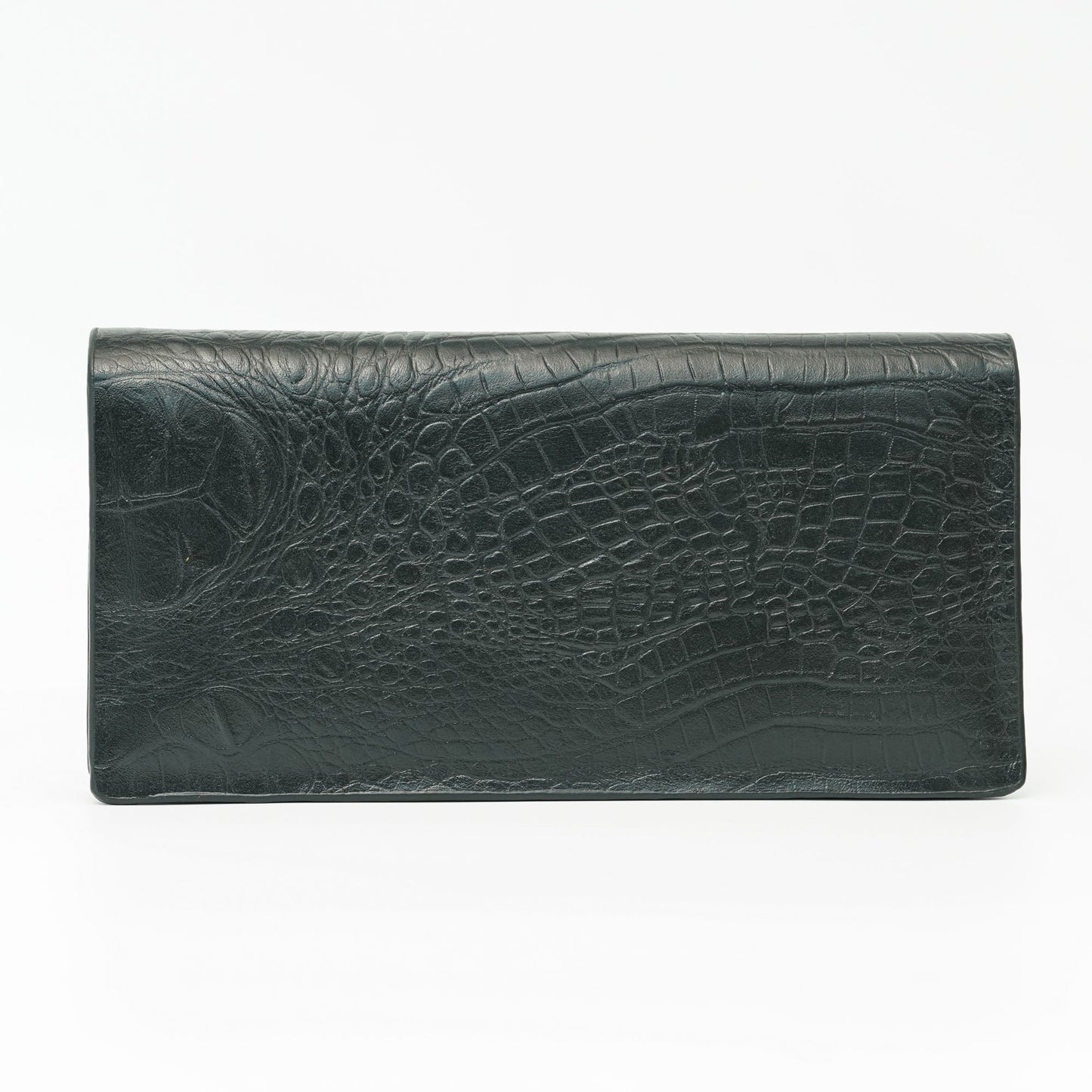 Menâ€™s Black Crocodile Texture Leather Wallet